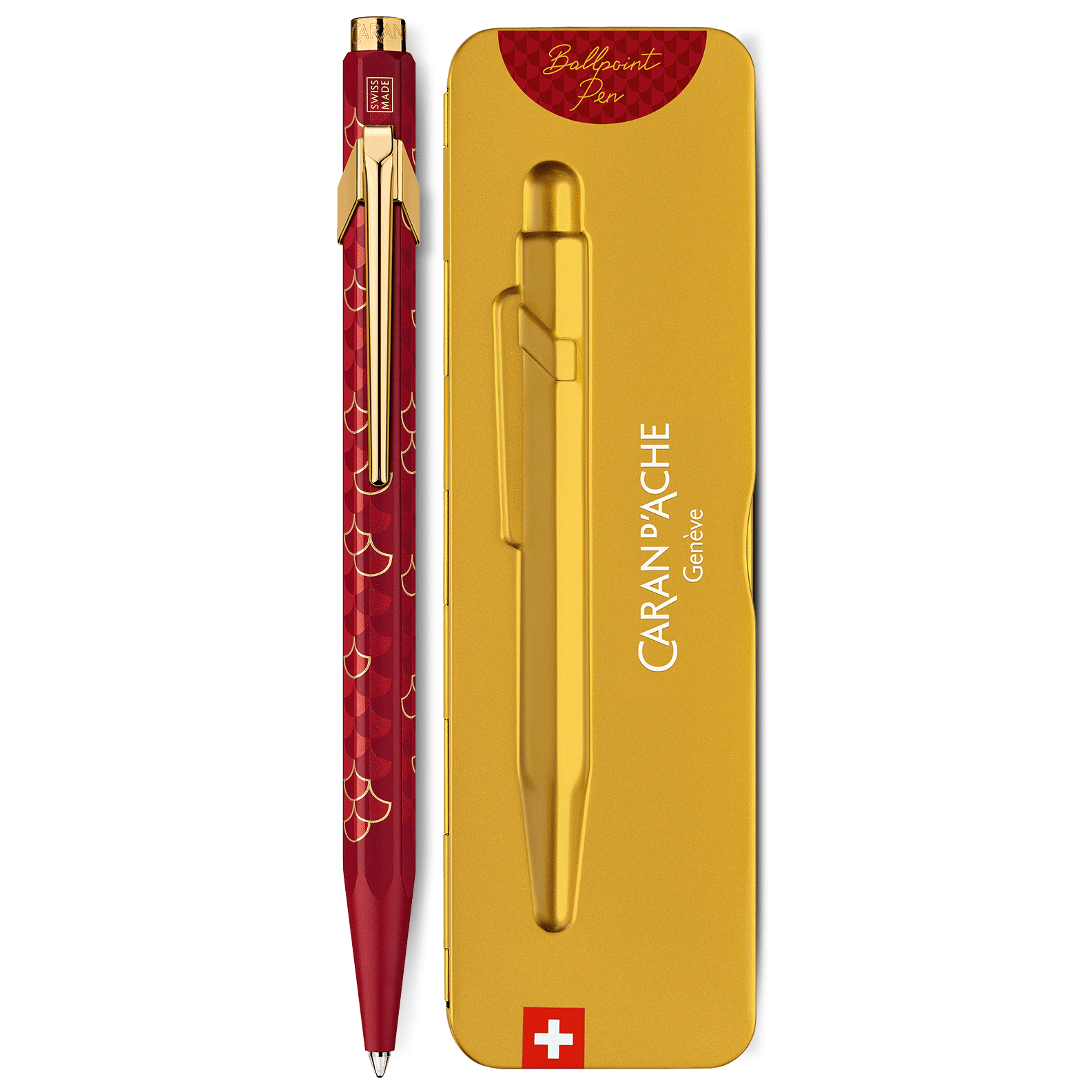 Caran d'Ache 849 Burgundy Dragon Special Edition Ballpoint Pen - Pencraft the boutique