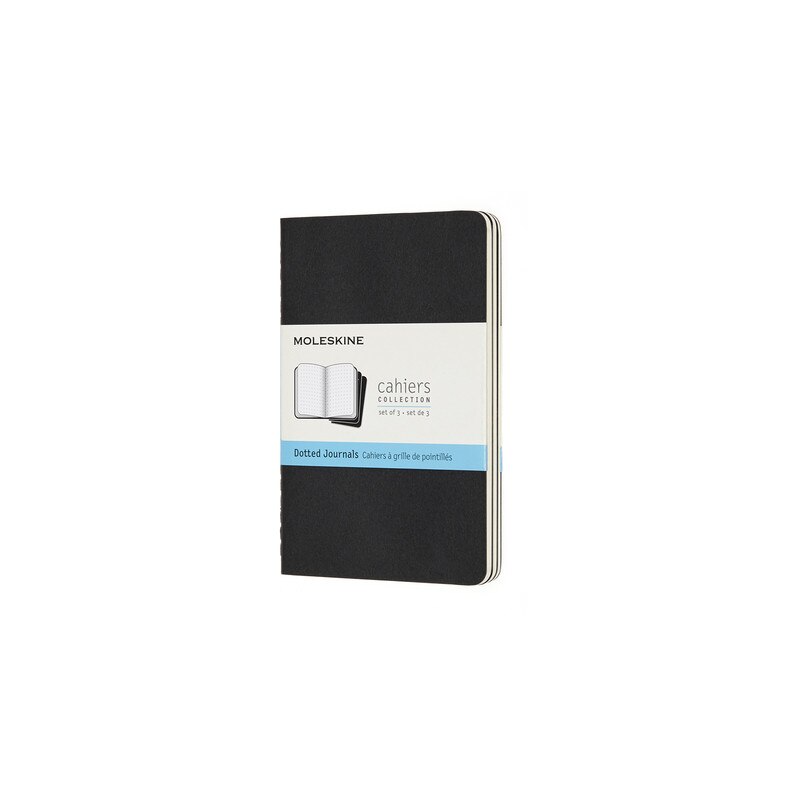 Moleskine - Cashier notebook - set of 3 - dotted -pocket - Black