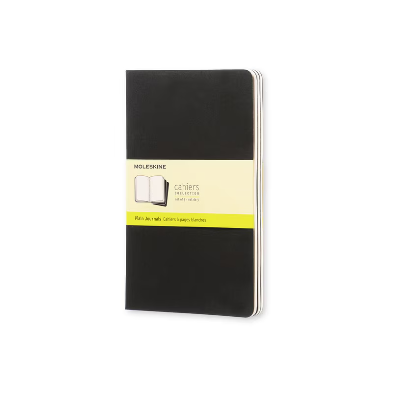 Moleskine Cahier Notebook Set of 3 Plain Large Black