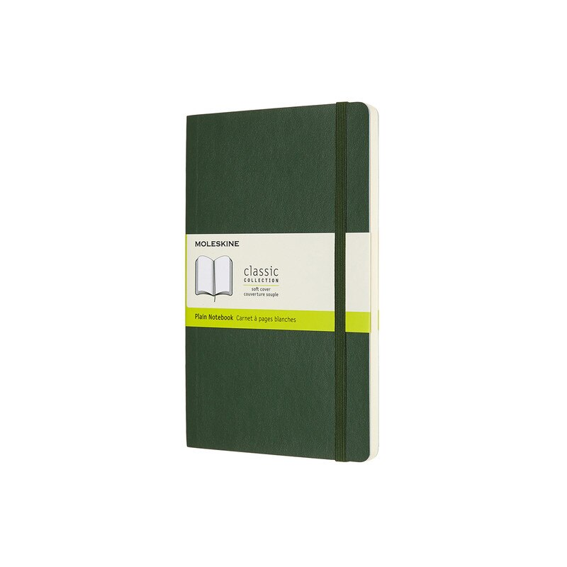 Moleskine Classic Soft Cover Notebook Plain Large Myrtle Green