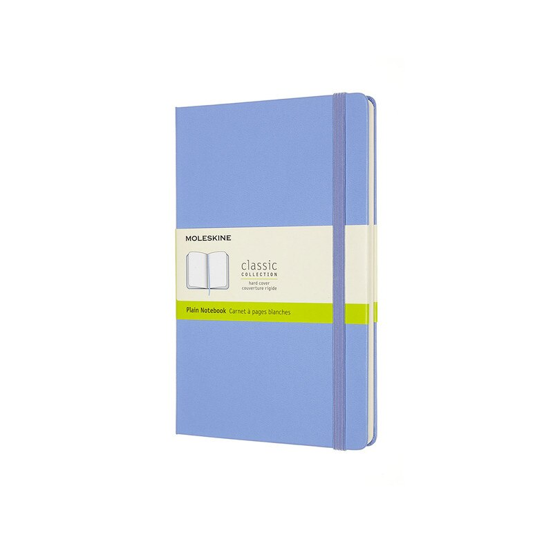 Moleskine Classic Hard Cover Notebook Plain Large  Hydrangea Blue