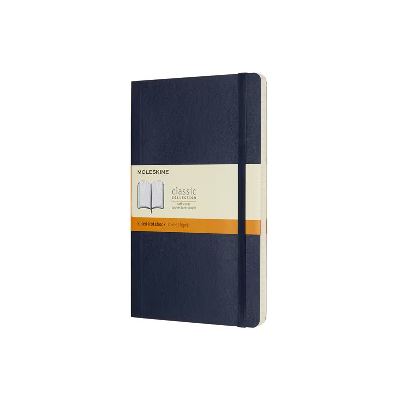 Moleskine - Classic Soft Cover Notebook - Ruled - Large - Sapphire Blue