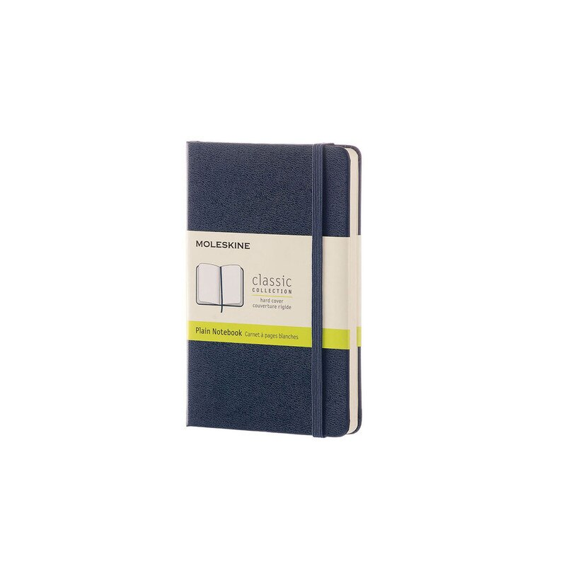 Moleskine Classic Hard Cover Notebook Plain Pocket Sapphire Blue