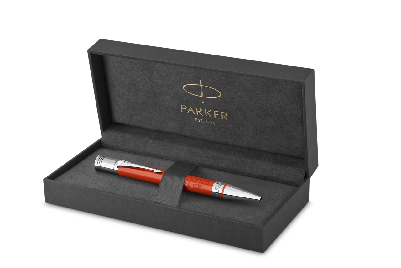 Parker Duofold Big Red Vintage Chrome Trim Ballpoint Pen
