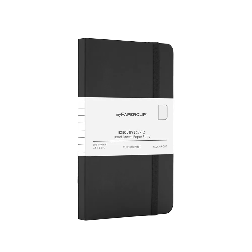 myPAPERCLIP Executive Series Small Pocket Notebook Plain Black