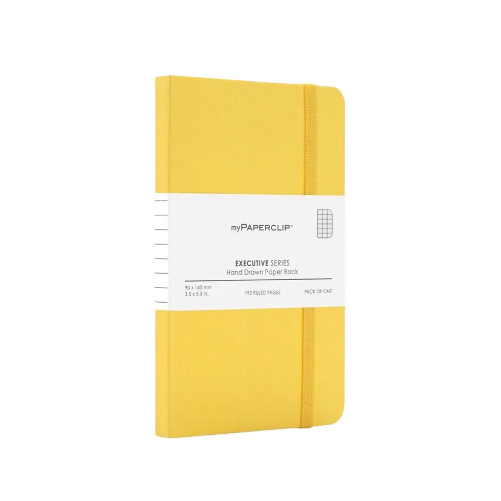 myPAPERCLIP Executive Series Small Pocket Notebook - Checks/Grid-Yellow