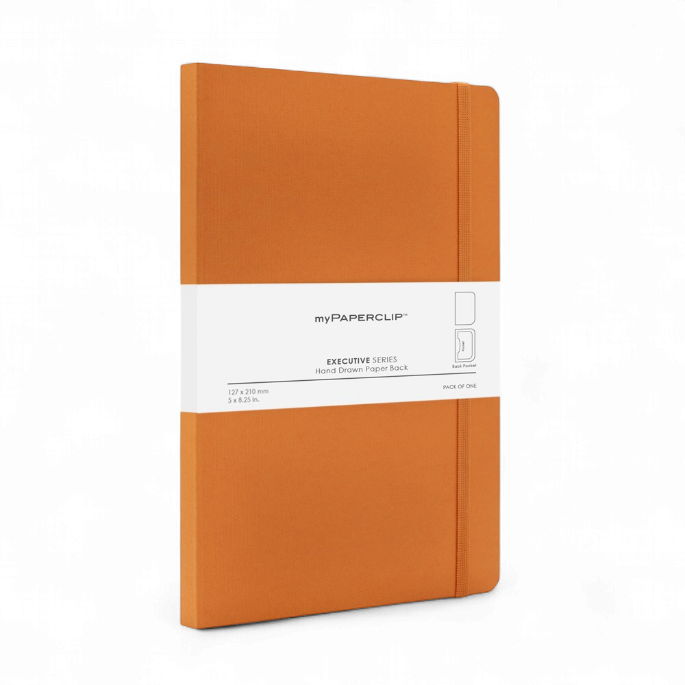 myPAPERCLIP Executive Series Medium (A5 Slim) Notebook- Plain- Orange
