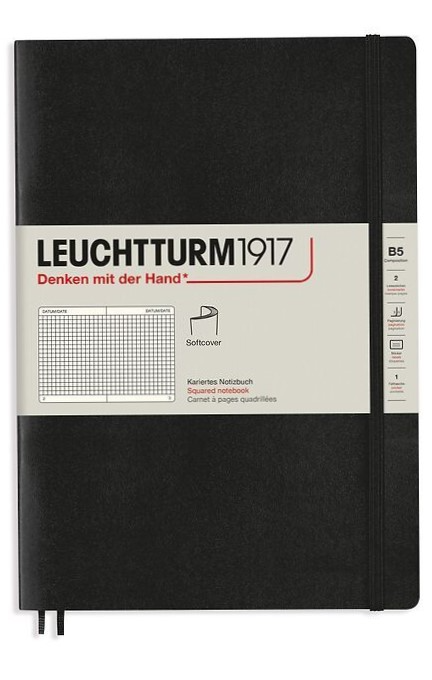 Leuchtturm1917 Notebook Softcover Composition (B5) Squared Black