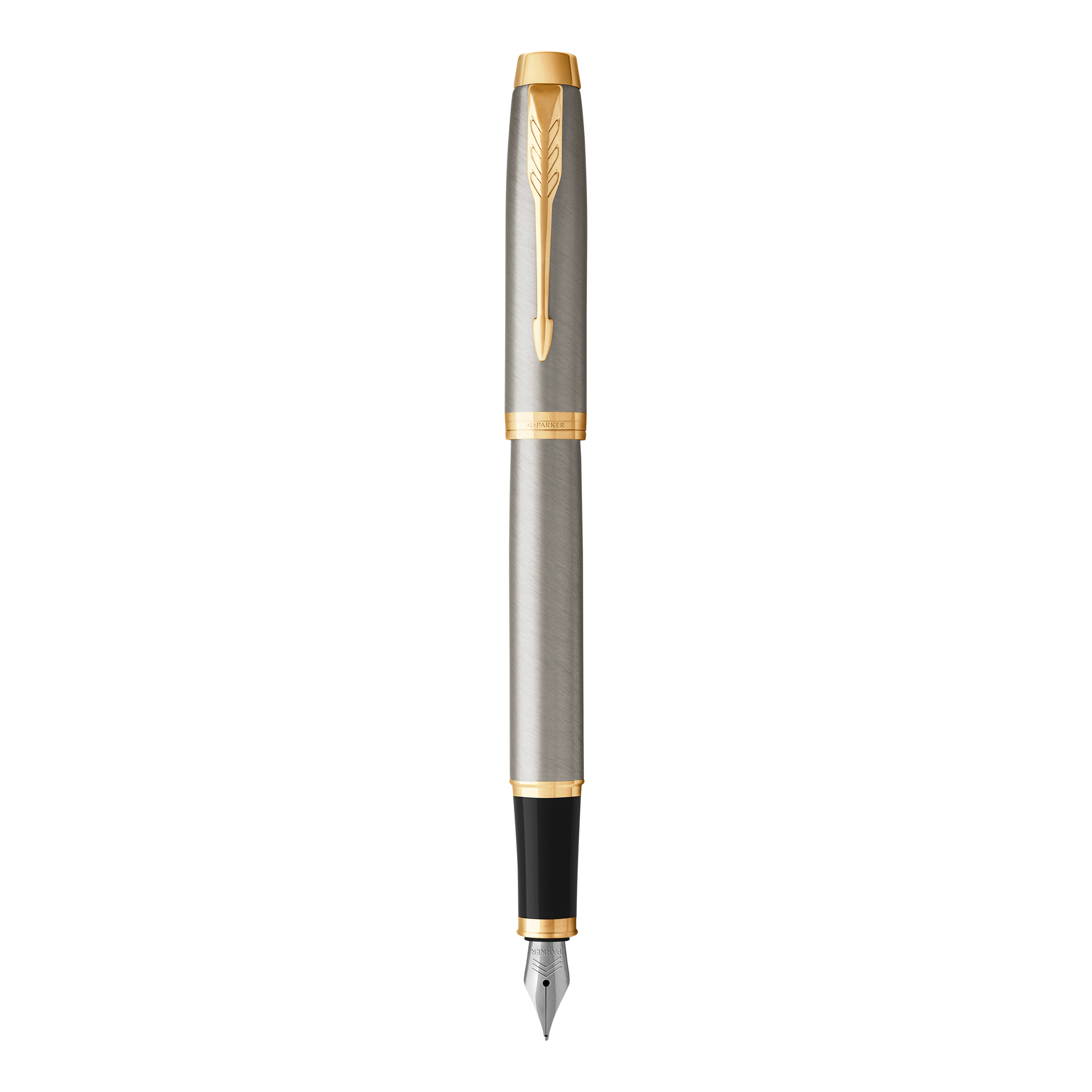 Parker IM Brushed Metal Gold Trim Fountain Pen