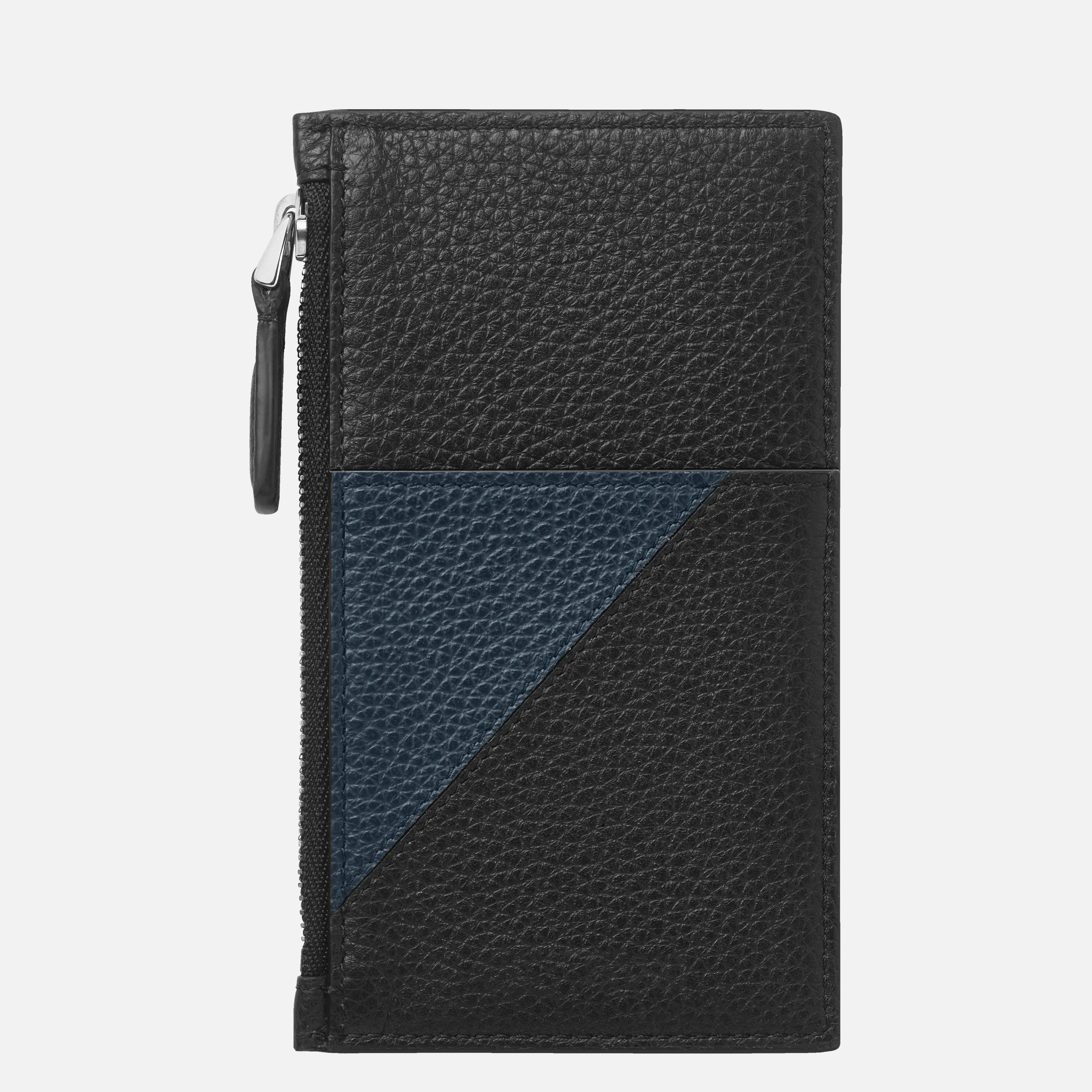 Montblanc Meisterstuck Soft Grain Geometry Pocket 5cc with Zip Black/Blue - Pencraft the boutique