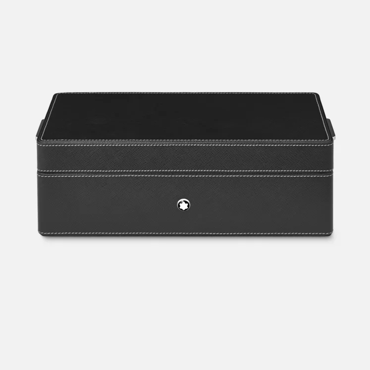 MONTBLANC DESK BOX IN LEATHER FOR THREE WRITING INSTRUMENTS AND AN INK BOTTLE