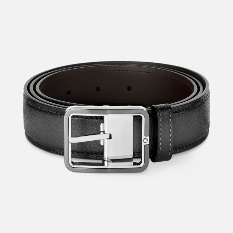 MONTBLANC GREY 35 MM LEATHER BELT