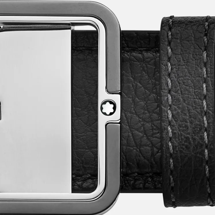 MONTBLANC GREY 35 MM LEATHER BELT