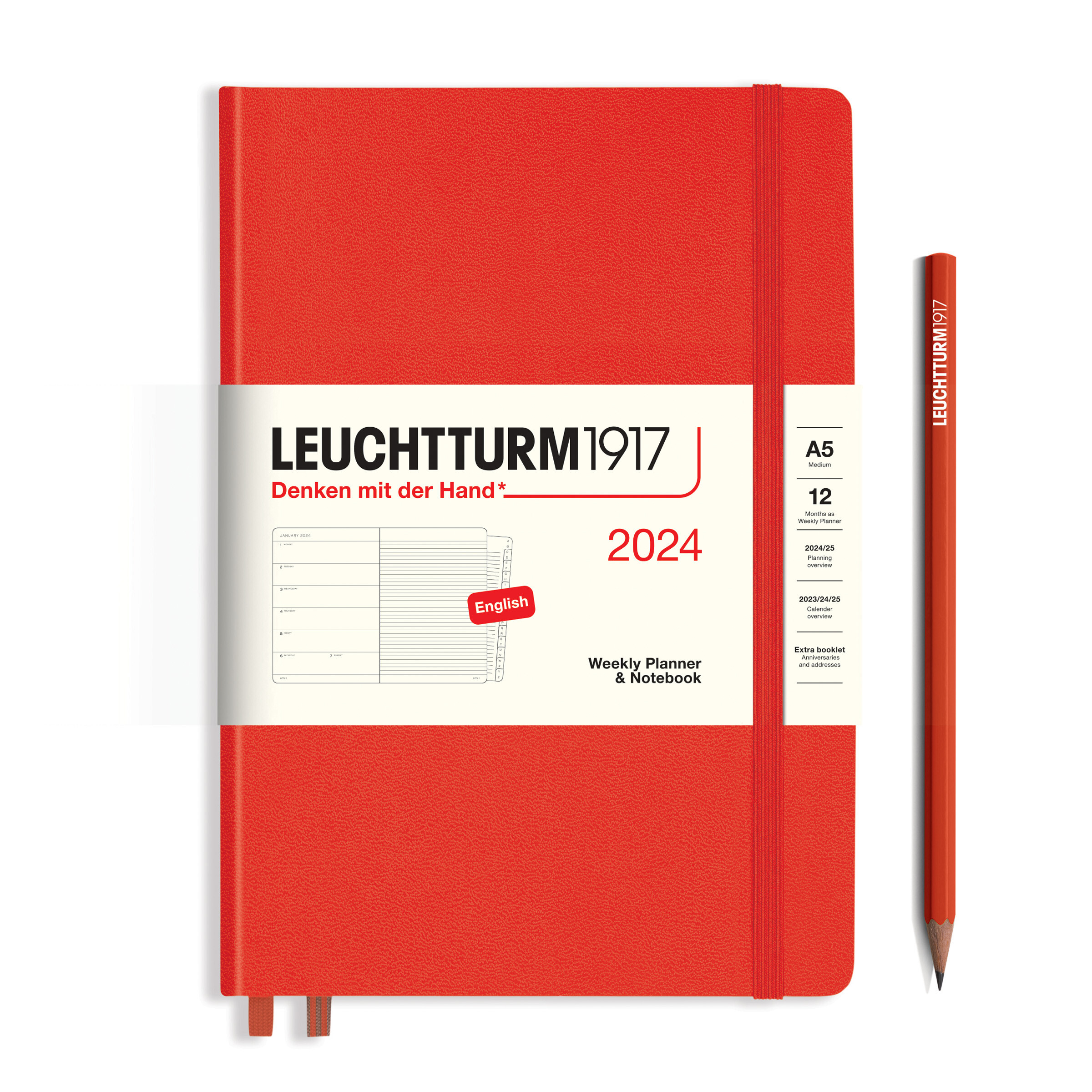 Leuchtturm1917 Weekly Planner & Notebook Hard Cover Medium A5 2024 - Pencraft the boutique