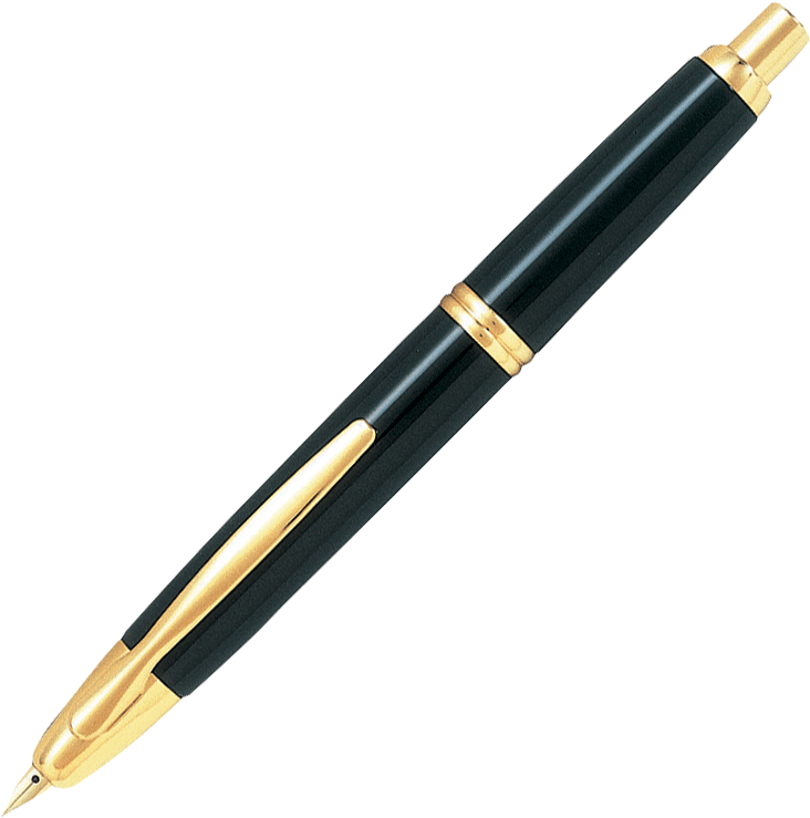 Pilot Vanishing Point Black Lacquer Gold Trim Fountain Pen - Pencraft the boutique