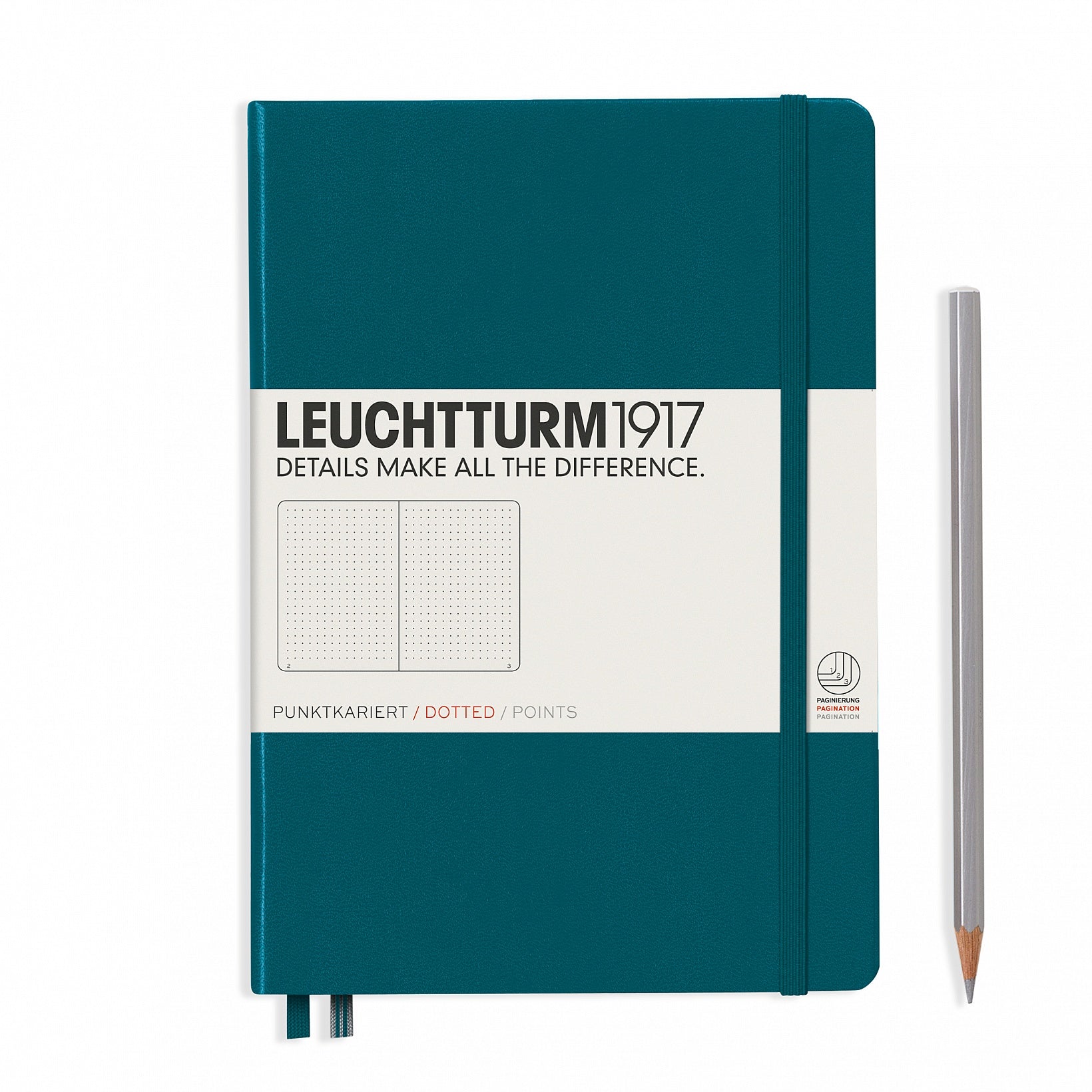 Leuchtturm1917 Notebook Medium (A5) Dotted Pacific Green - Pencraft the boutique
