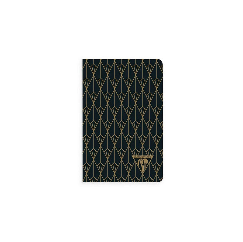 Clairefontaine Neo Deco Collection Sewn Notebook Ruled Pocket Ebony Black - Pencraft the boutique