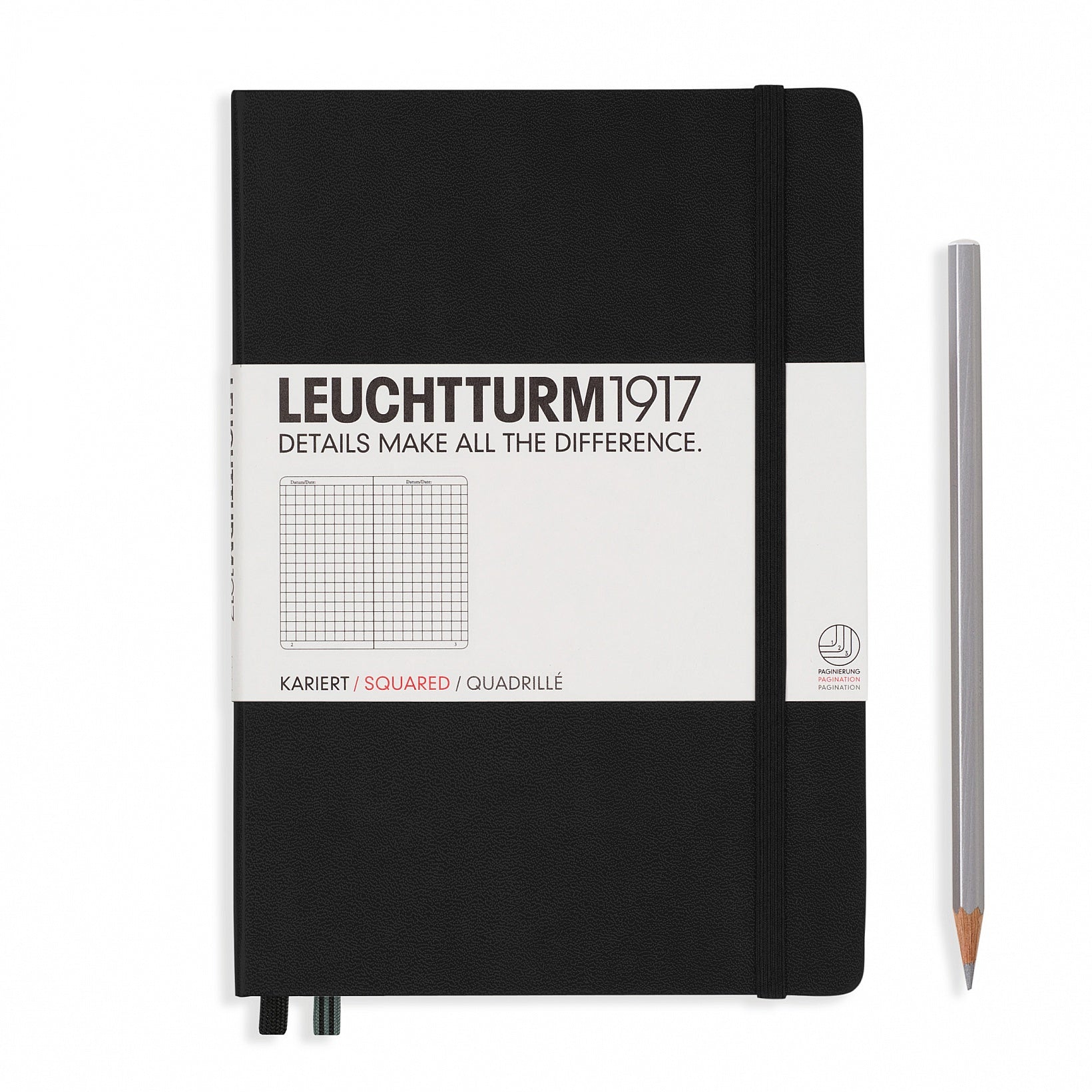 Leuchtturm1917 Notebook Medium (A5) Squared Black - Pencraft the boutique