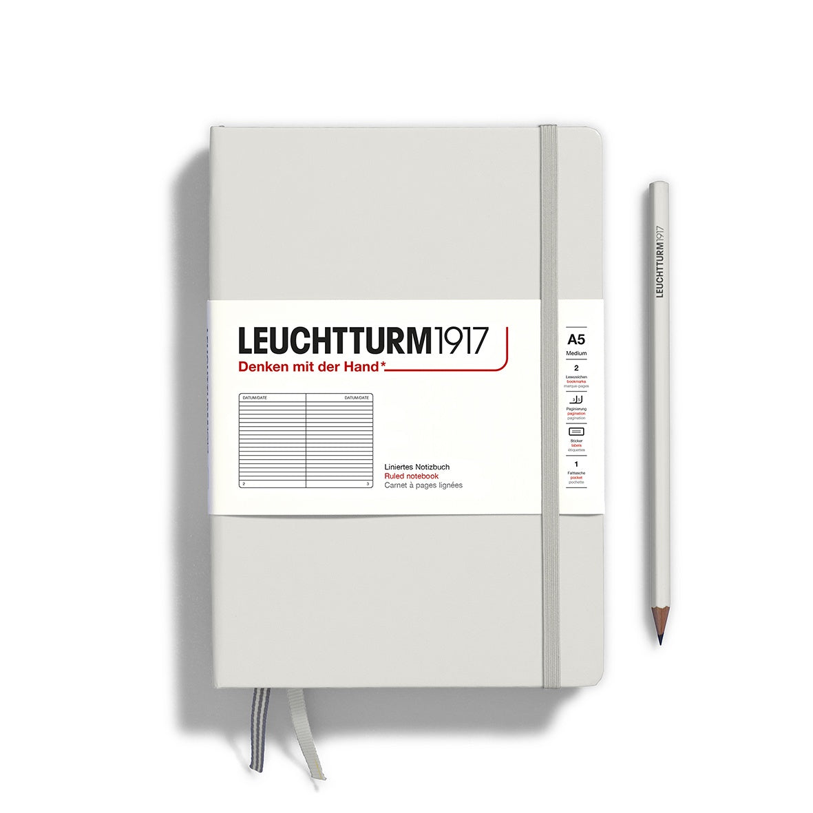 Leuchtturm1917 Notebook Medium (A5) Ruled Light Grey - Pencraft the boutique