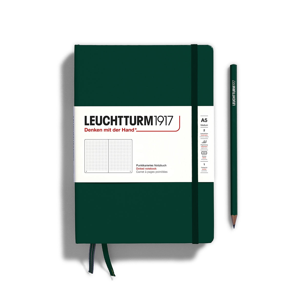 Leuchtturm1917 Notebook Medium (A5) Dotted Forest Green - Pencraft the boutique