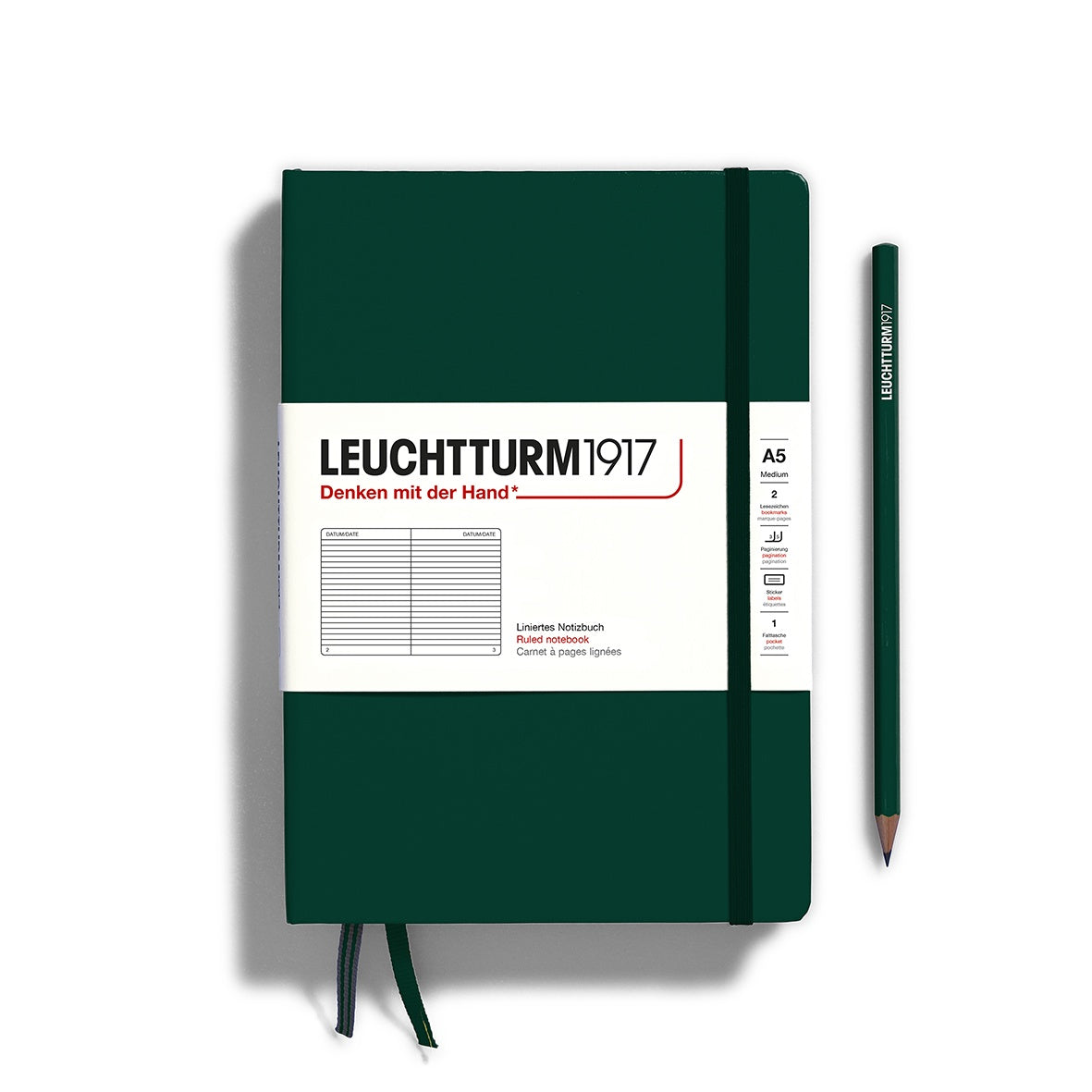 Leuchtturm1917 Notebook Medium (A5) Ruled Forest Green - Pencraft the boutique