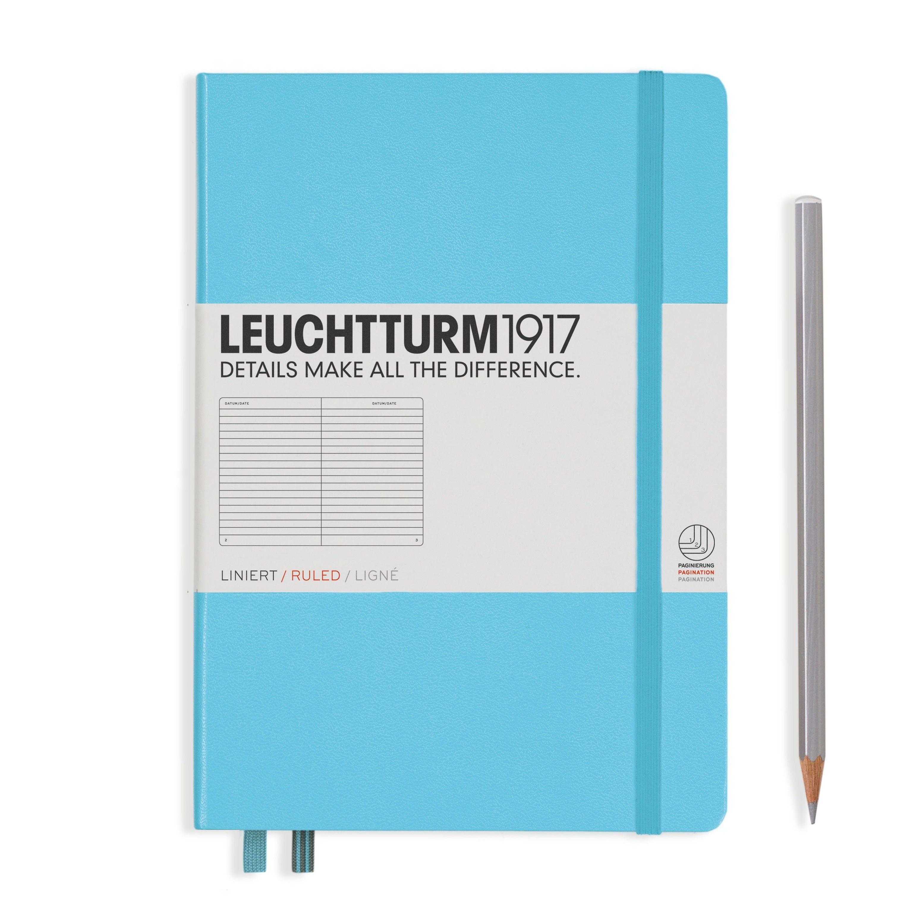 Leuchtturm1917 Notebook Medium (A5) Ruled Ice Blue - Pencraft the boutique