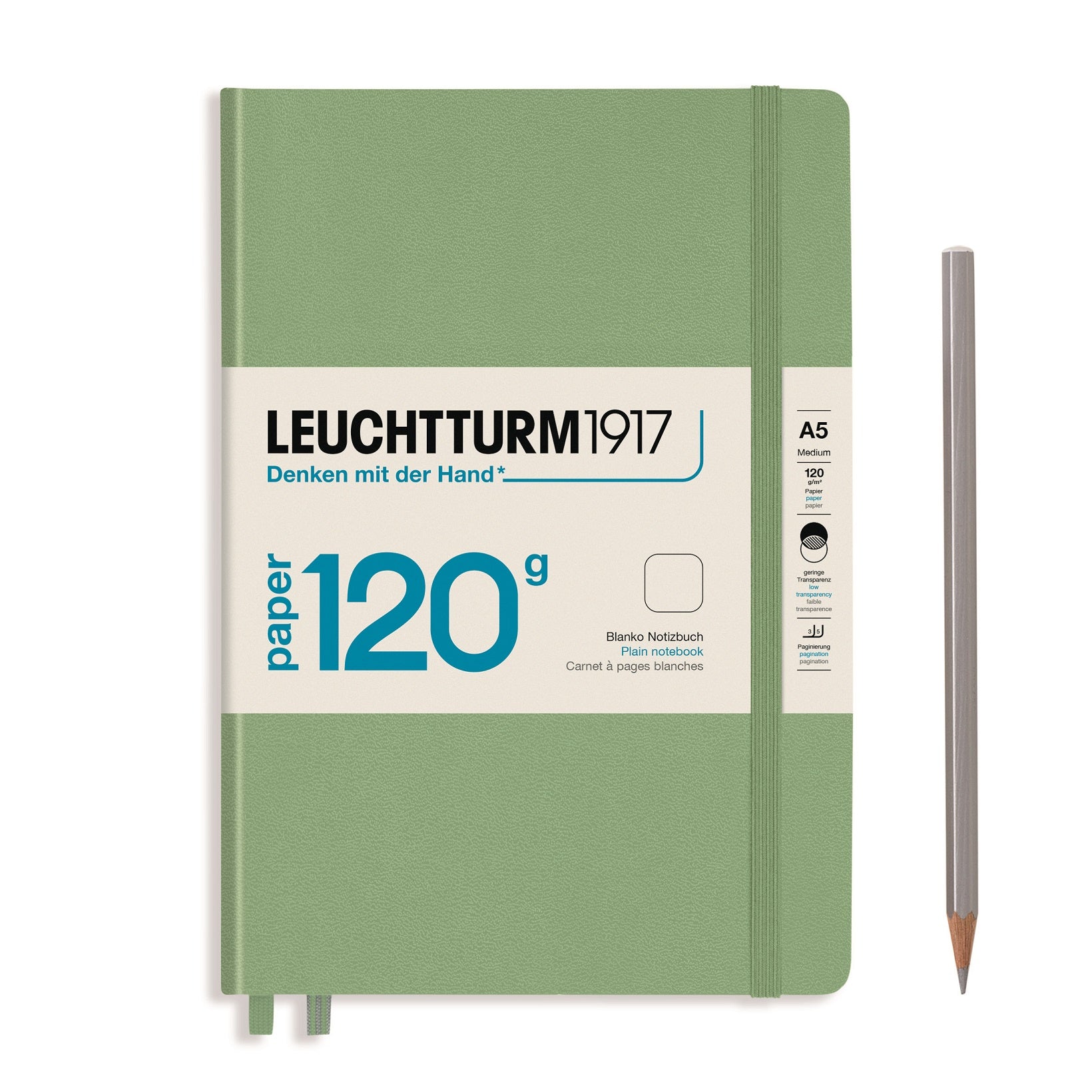 Leuchtturm1917 Notebook 120g Edition Medium (A5) Plain Sage - Pencraft the boutique