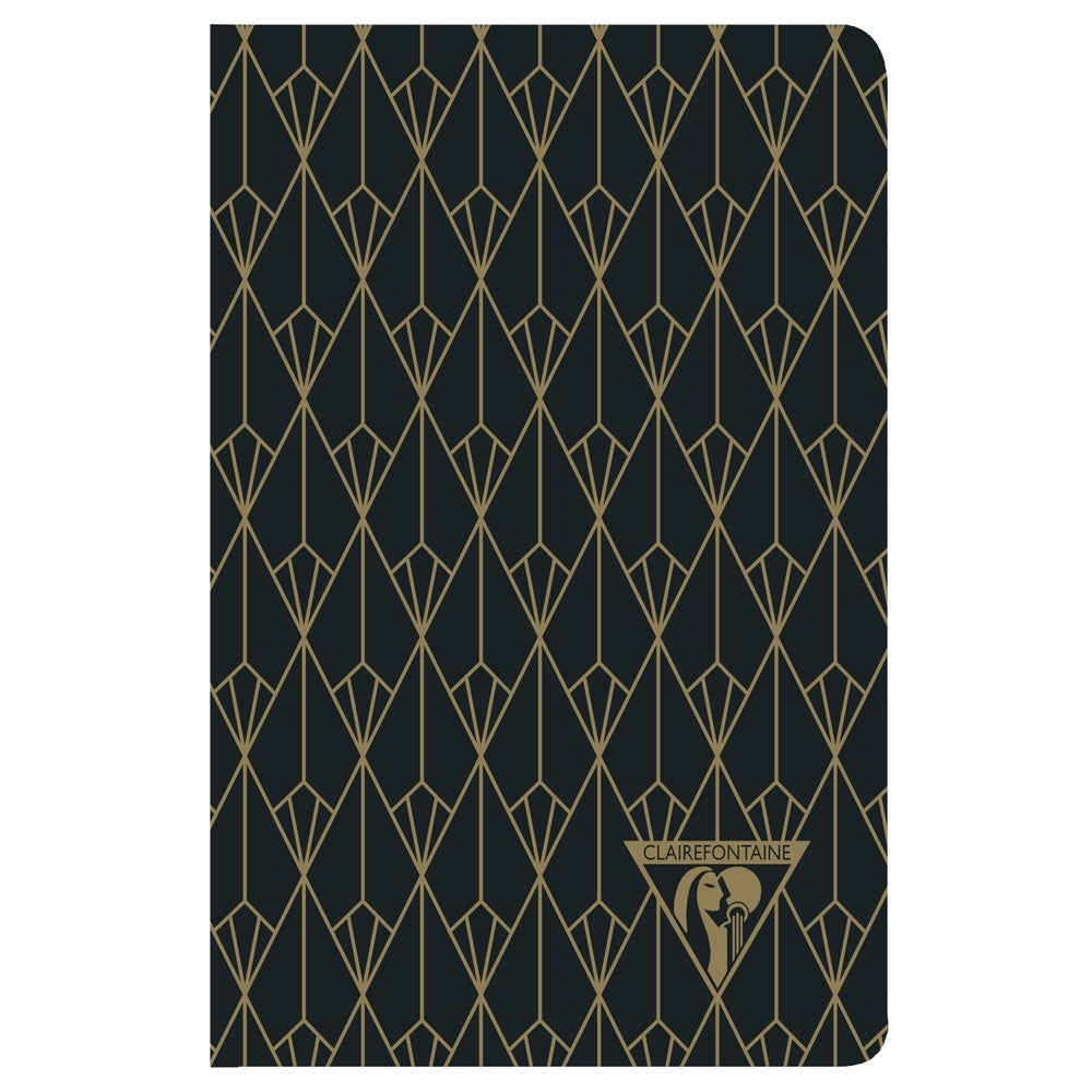 Clairefontaine Neo Deco Collection Sewn Notebook Ruled A6+ Ebony Black - Pencraft the boutique