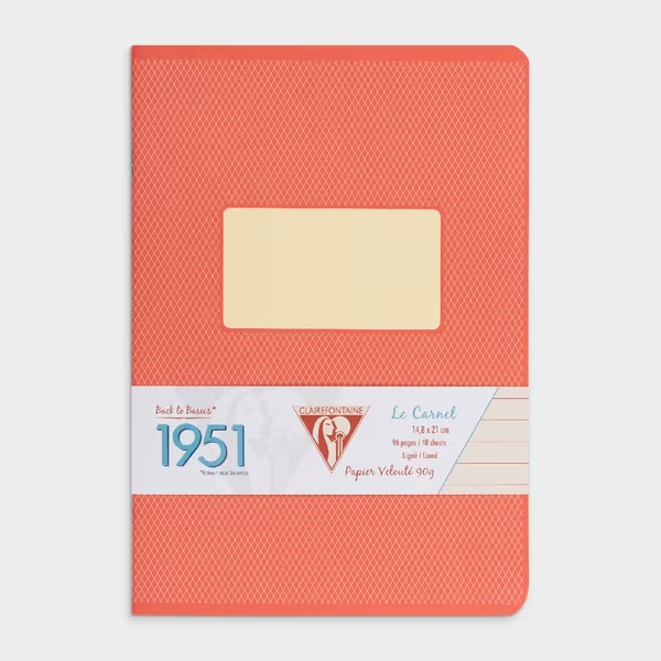 Clairefontaine 1951 Stapled Notebook Ruled A5 Red - Pencraft the boutique