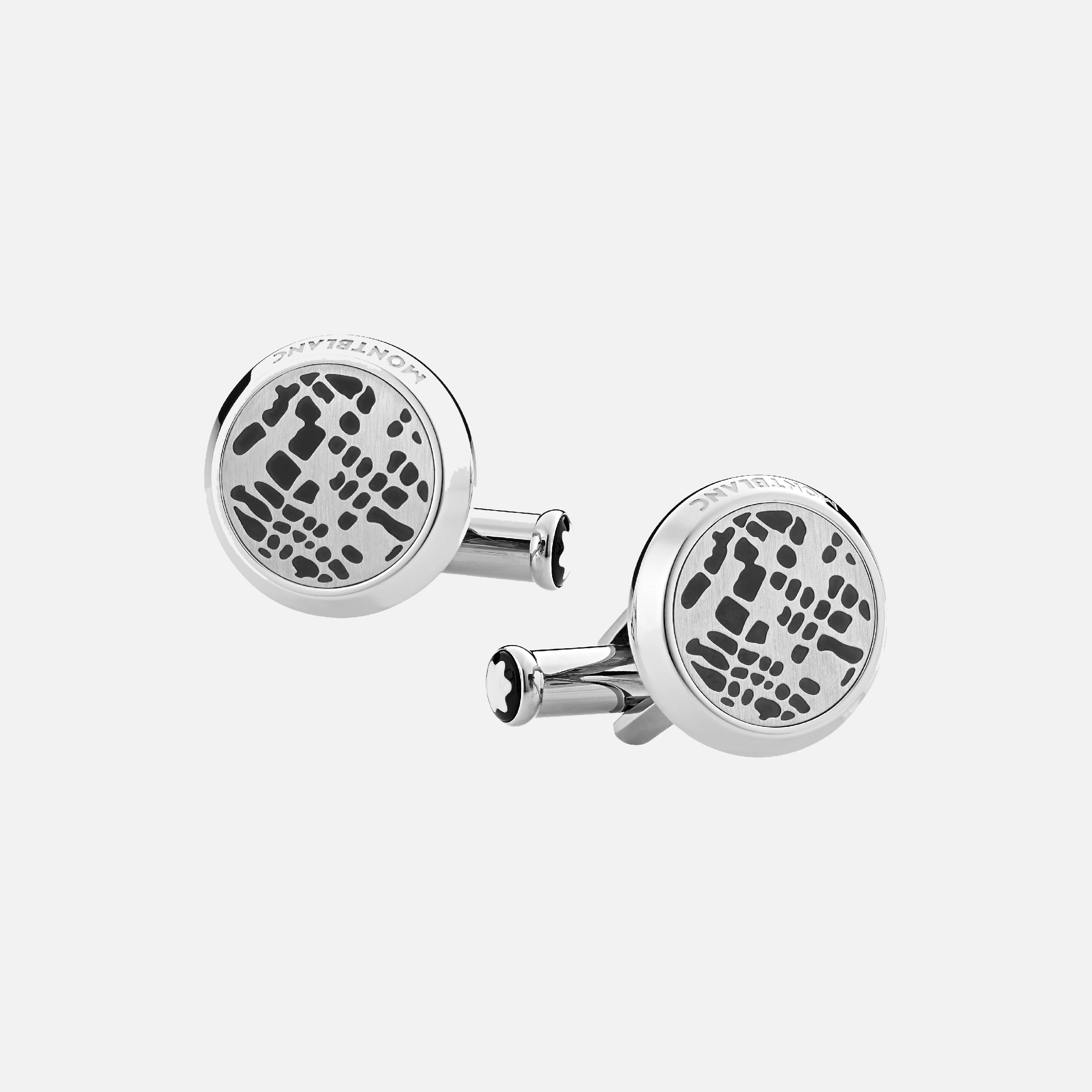Montblanc Cufflink Dots pattern Steel PVD Black - Pencraft the boutique