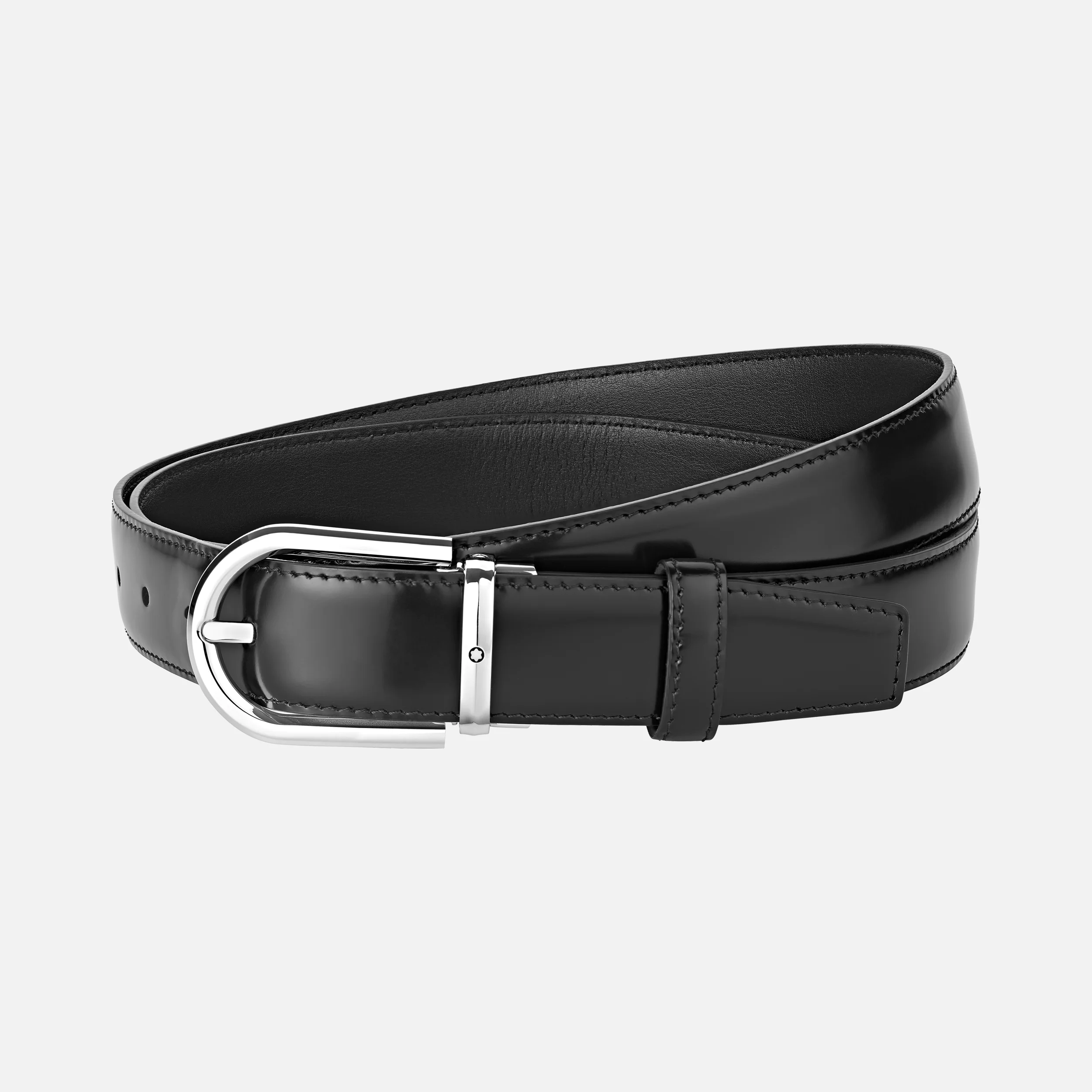 Montblanc Belt Horseshoe buckle black 30 mm leather - Pencraft the boutique