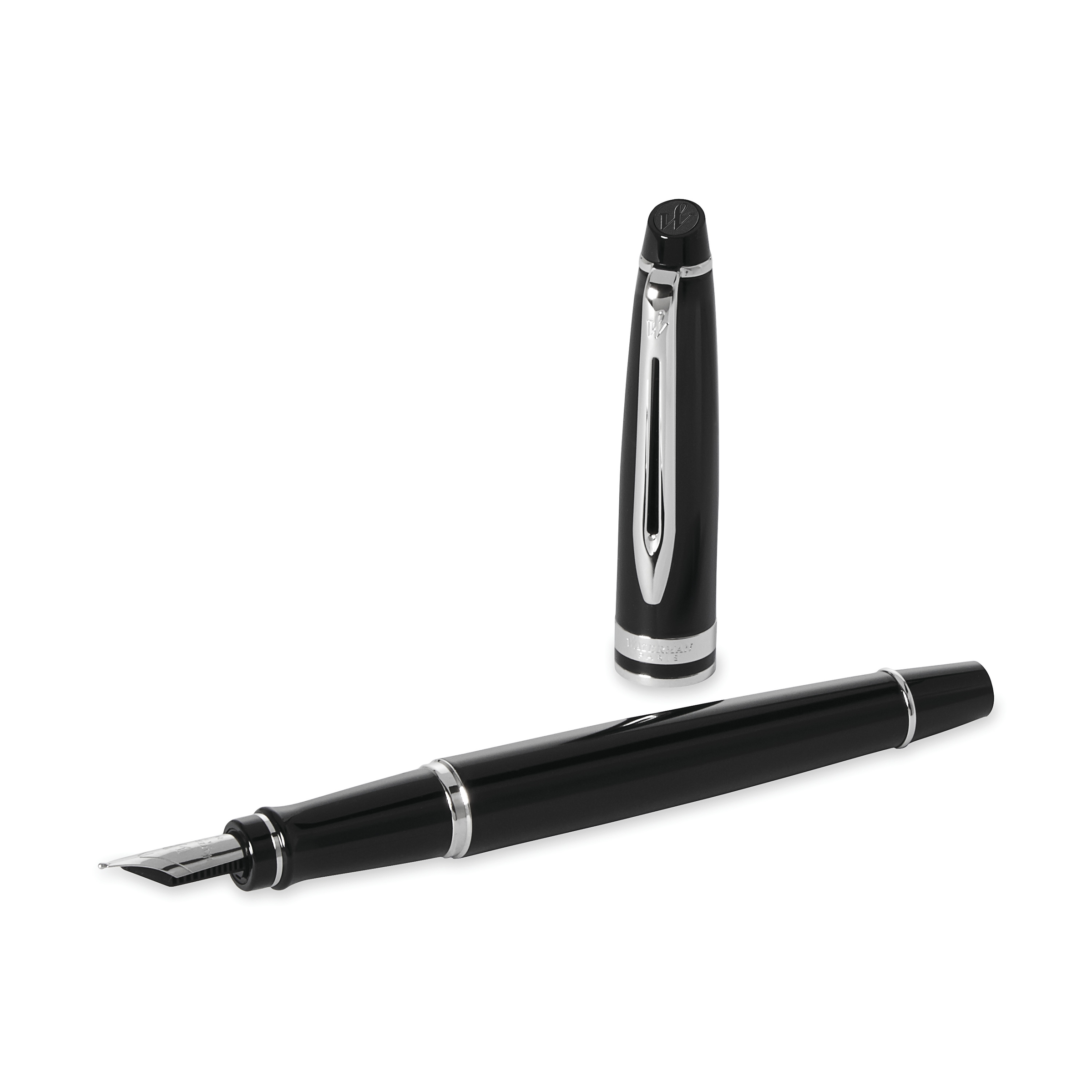 Waterman Expert Black Lacquer Chrome Trim Fountain Pen - Pencraft the boutique