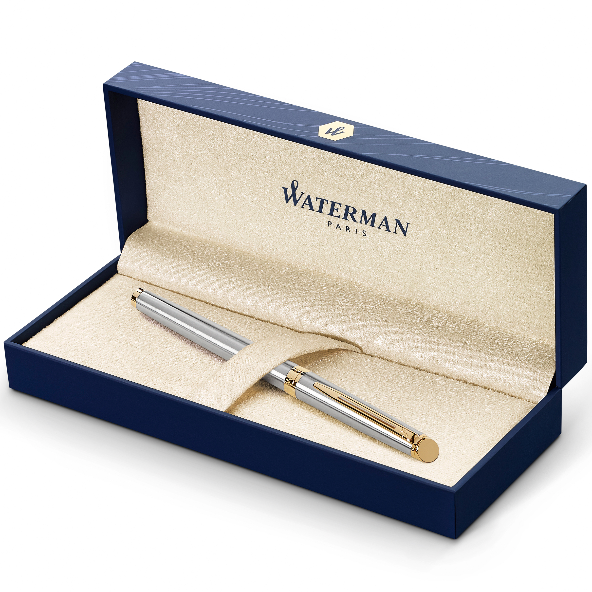 Waterman Hemisphere Stainless Steel Gold Trim Fountain Pen - Pencraft the boutique