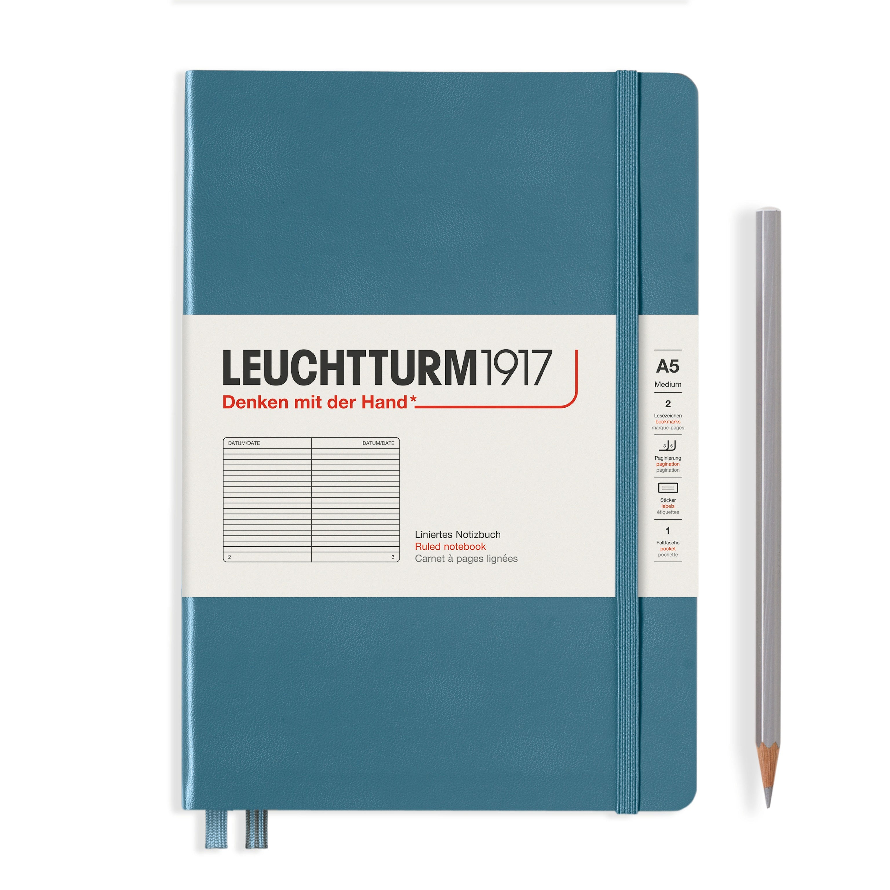 Leuchtturm1917 Notebook Medium (A5) Ruled Stone Blue - Pencraft the boutique