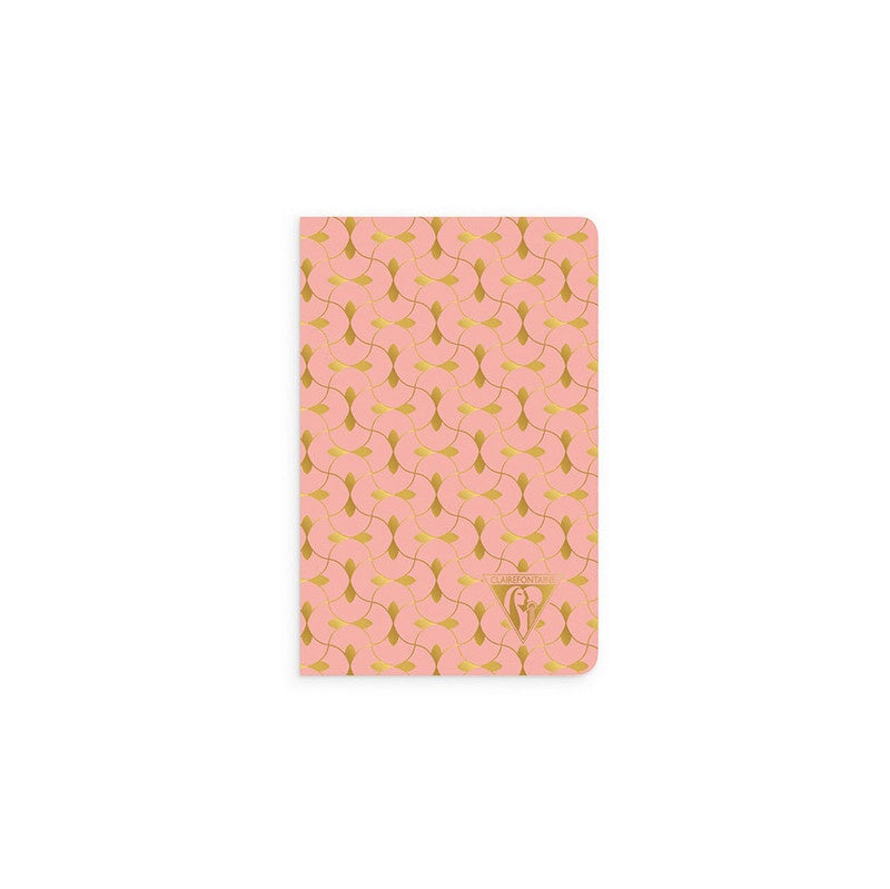 Clairefontaine Neo Deco Collection Sewn Notebook Ruled Pocket Coral - Pencraft the boutique