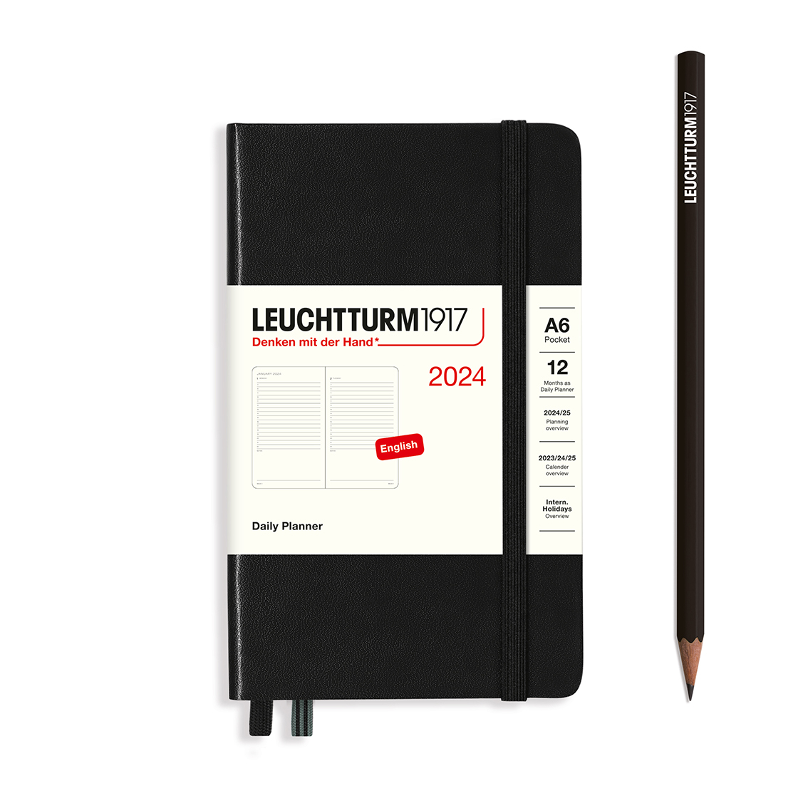 Leuchtturm1917 Daily Planner Hard Cover Pocket A6 2024 - Pencraft the boutique