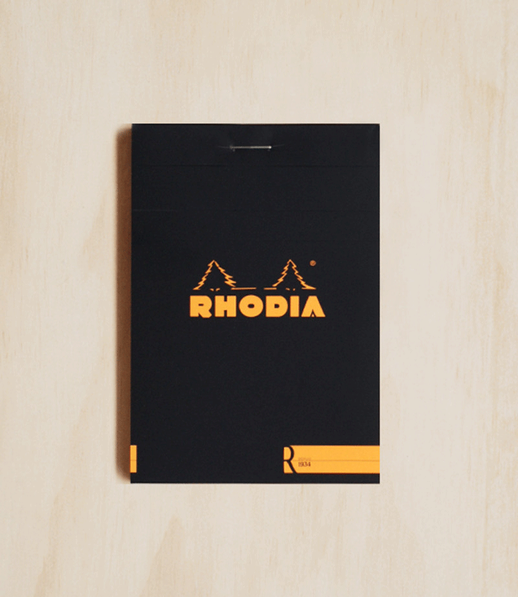 Rhodia Premium R Pad #12 Plain A6 Black - Pencraft the boutique