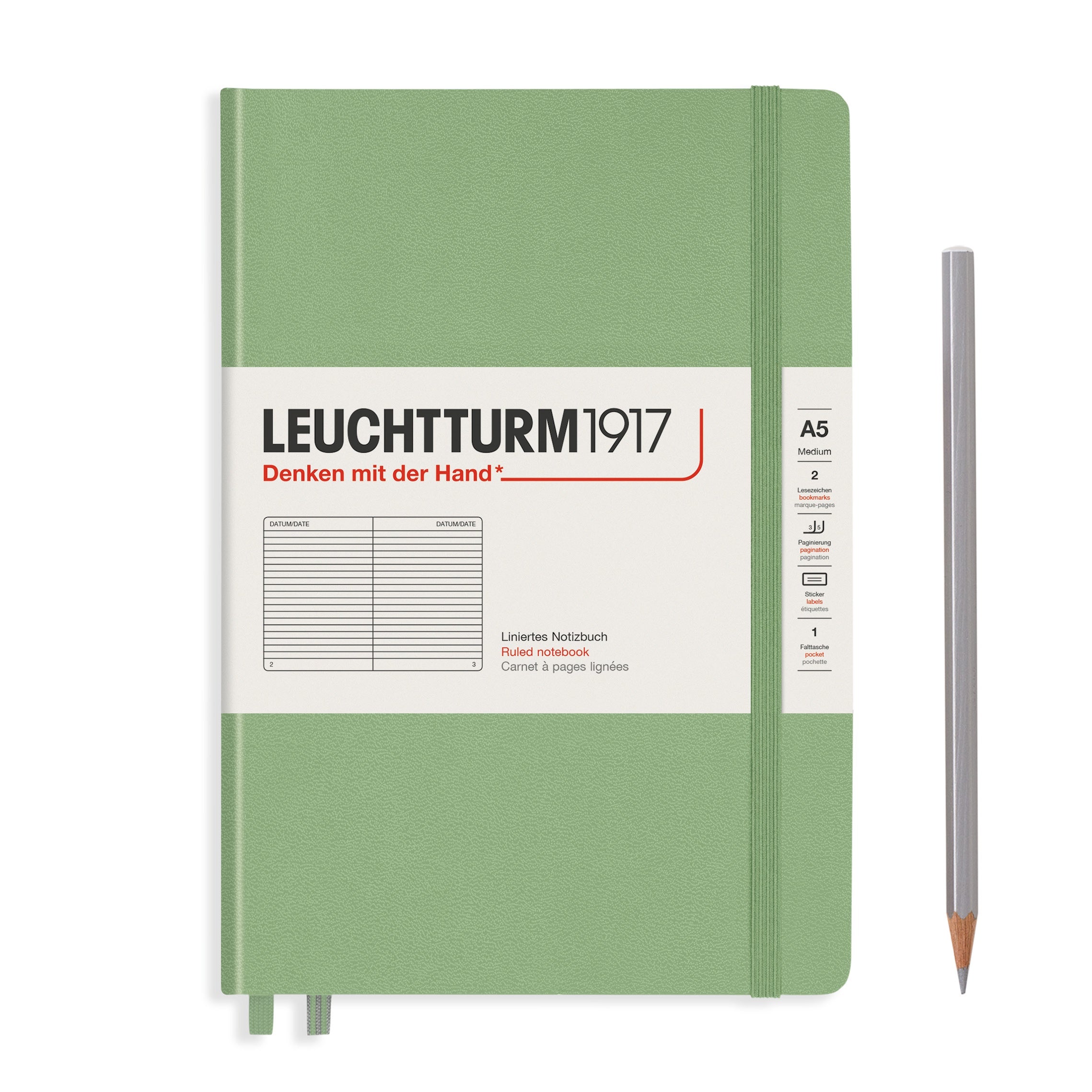 Leuchtturm1917 Notebook Medium (A5) Ruled Sage - Pencraft the boutique