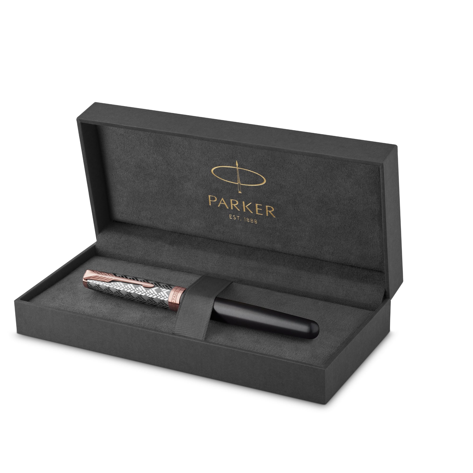 Parker Sonnet Metal and Grey Pink Gold Trim Fountain Pen - Pencraft the boutique