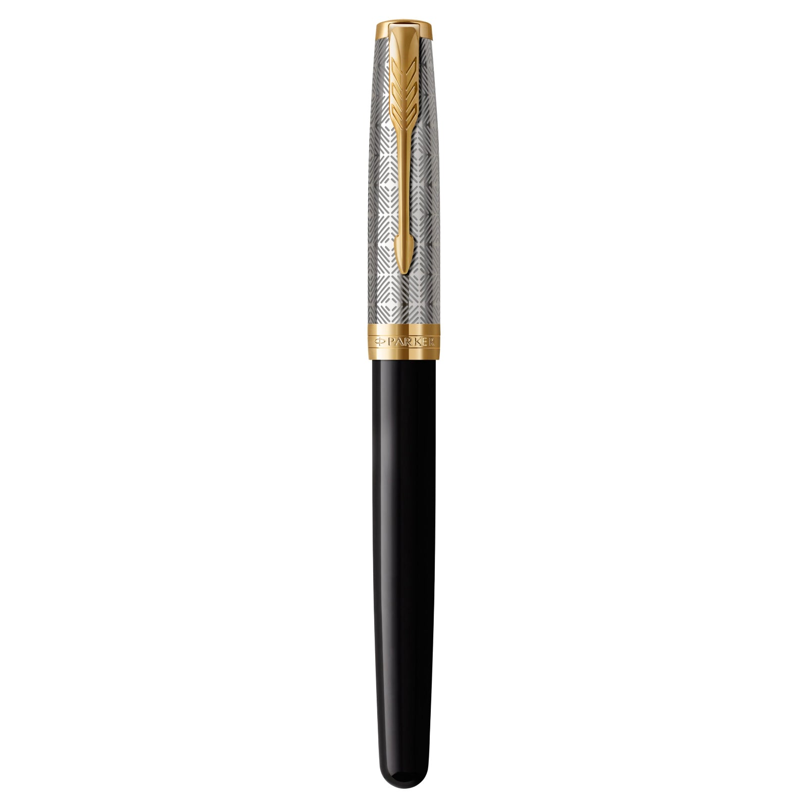 Parker Sonnet Metal and Black Lacquer Gold Trim Fountain Pen - Pencraft the boutique