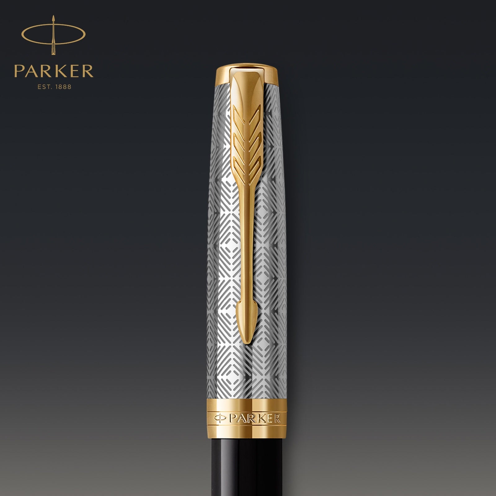 Parker Sonnet Metal and Black Lacquer Gold Trim Fountain Pen - Pencraft the boutique