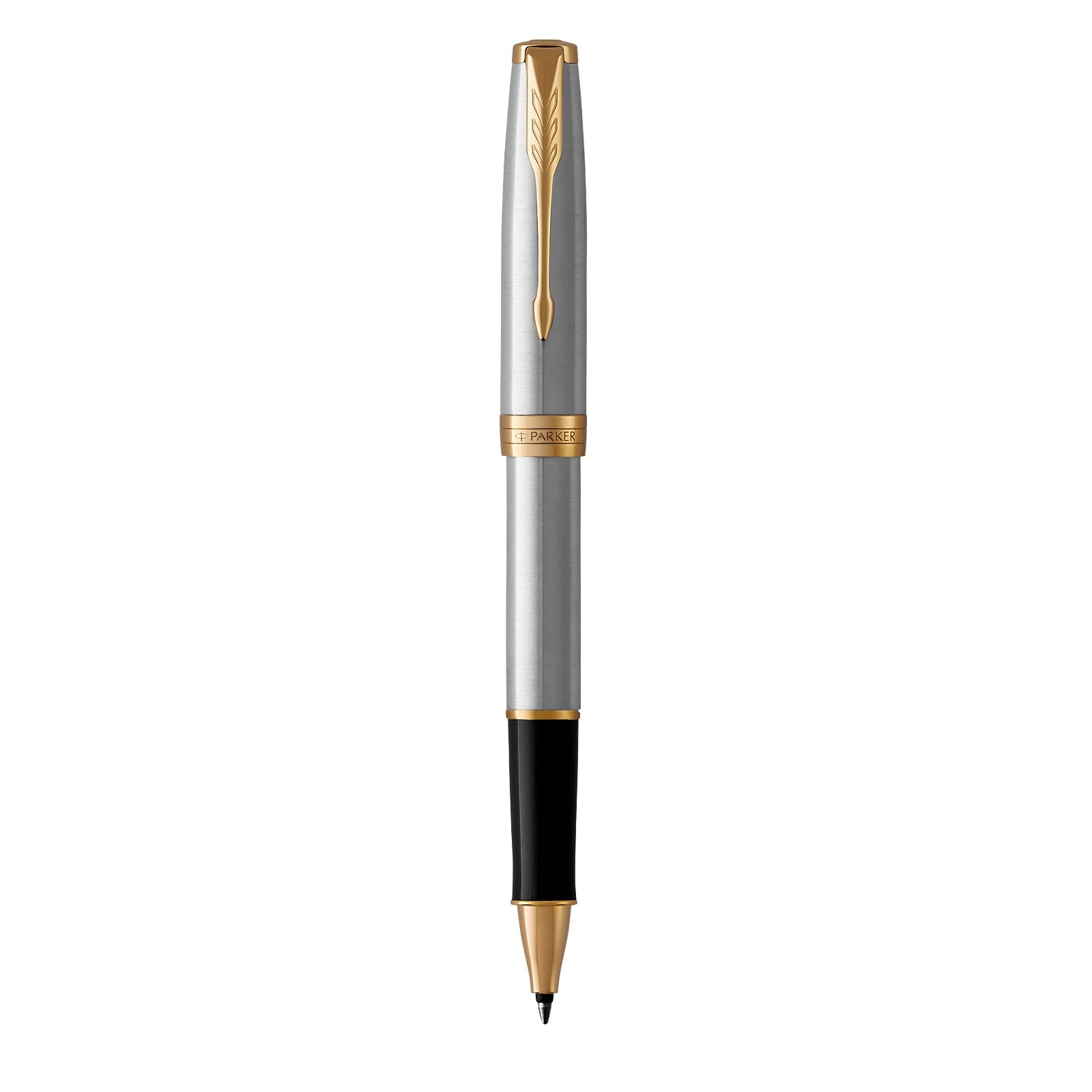 Parker Sonnet Stainless Steel Gold Trim Rollerball - Pencraft the boutique