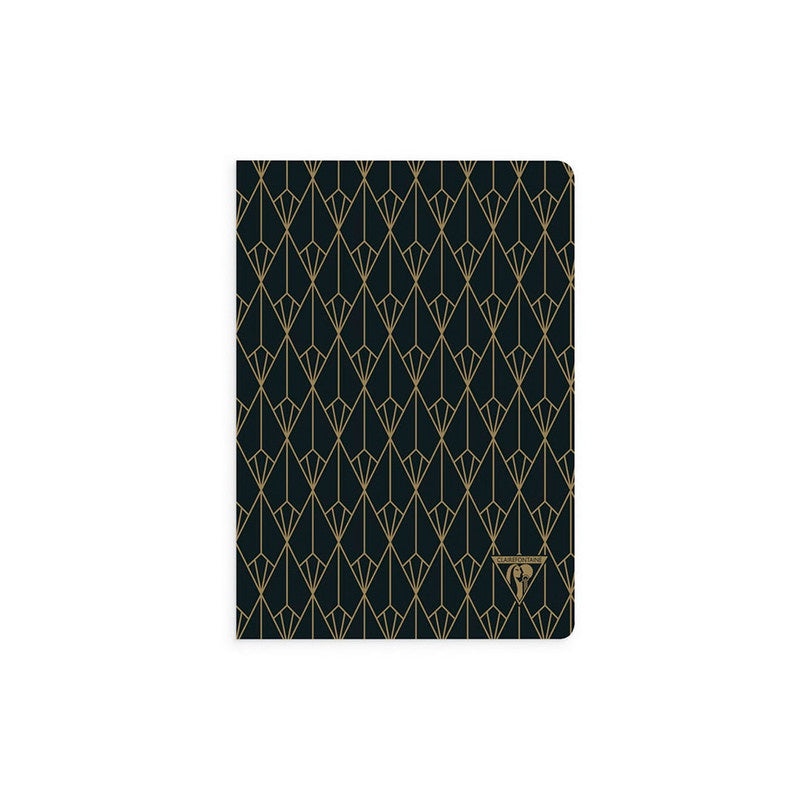 Clairefontaine Neo Deco Collection Sewn Notebook Ruled A5 Ebony Black - Pencraft the boutique