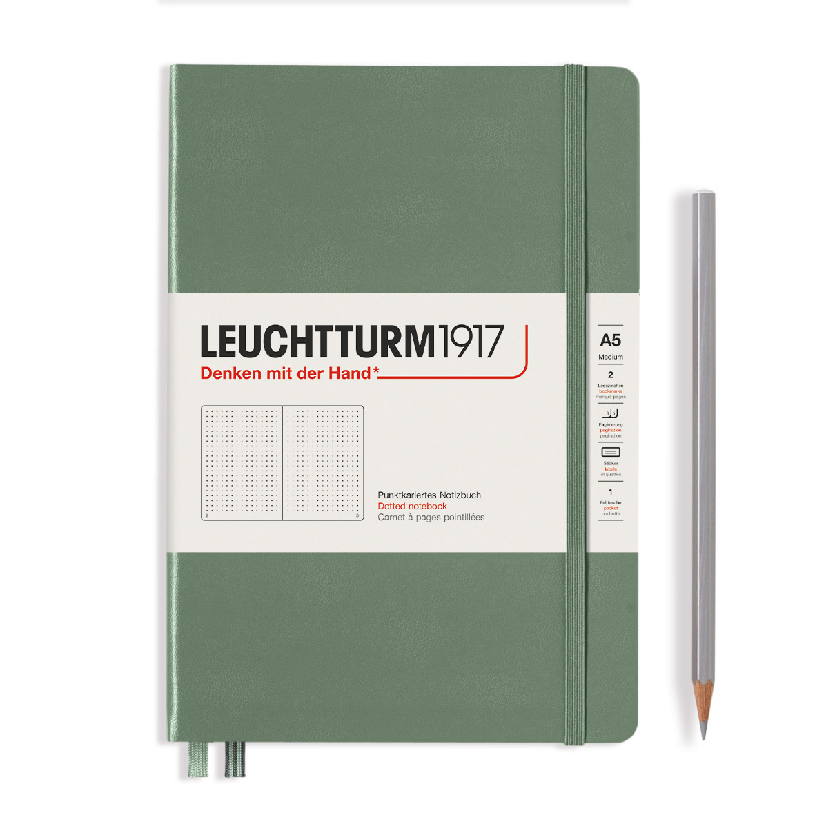 Leuchtturm1917 Notebook Medium (A5) Dotted Olive - Pencraft the boutique