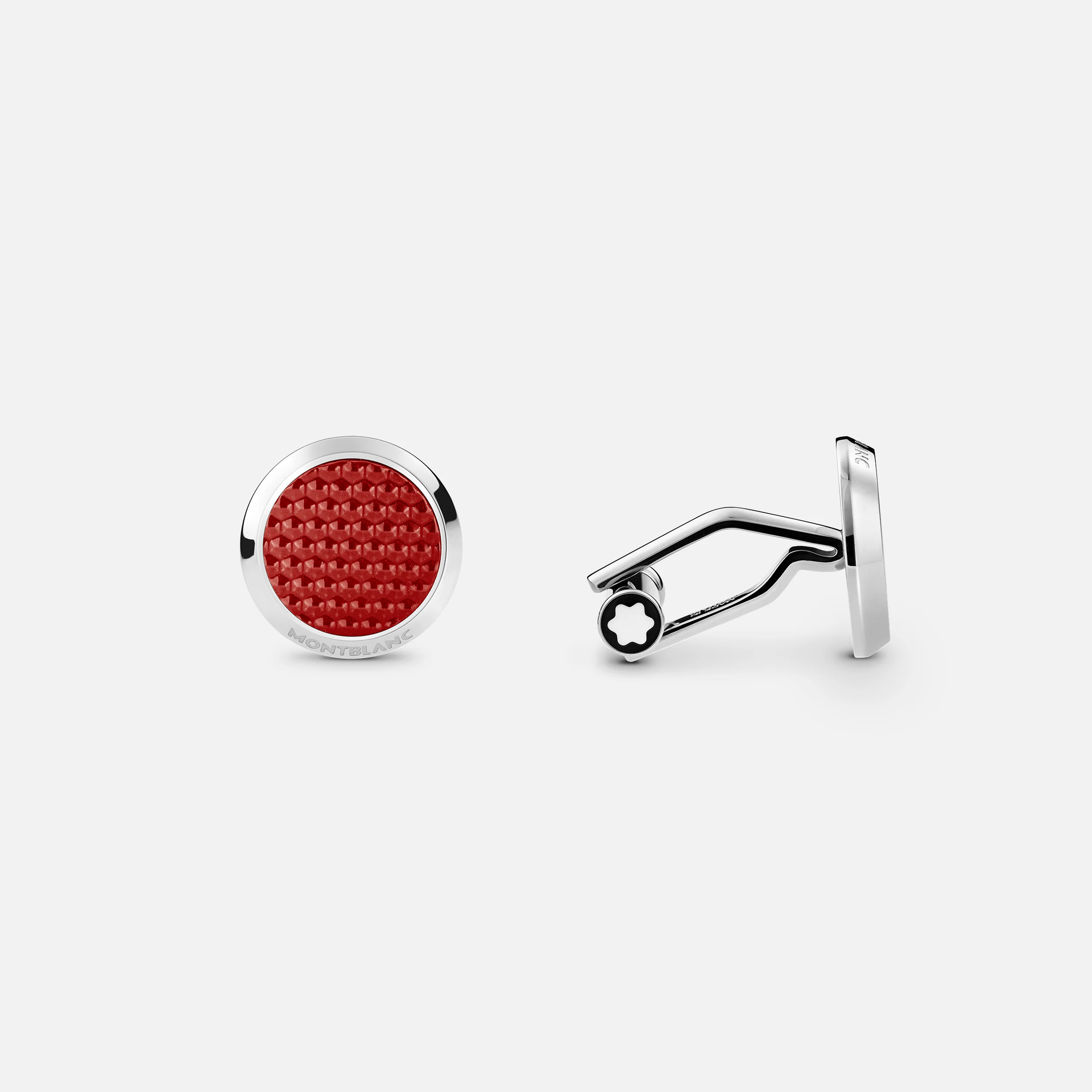 Montblanc Cufflink Red Hour Steel Lacquer Montblanc Cufflink Red Hour Steel Lacquer