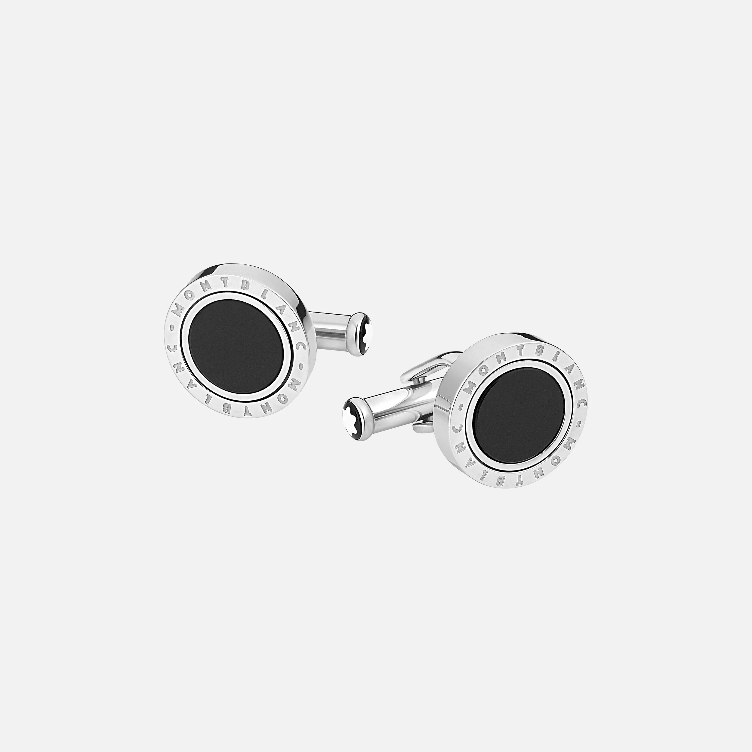 Montblanc Cufflink Meisterstuck Steel Onyx Inlay - Pencraft the boutique