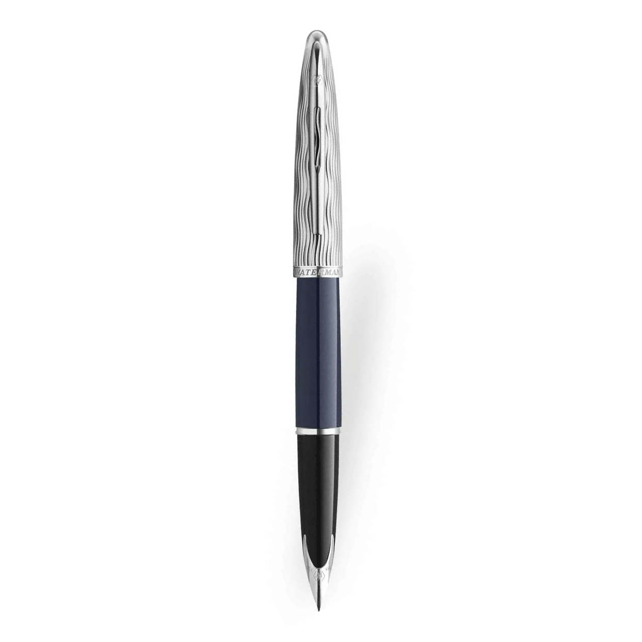 Waterman Carene L'essence Du Bleu Deluxe Blue Silver Trim Fountain Pen - Pencraft the boutique