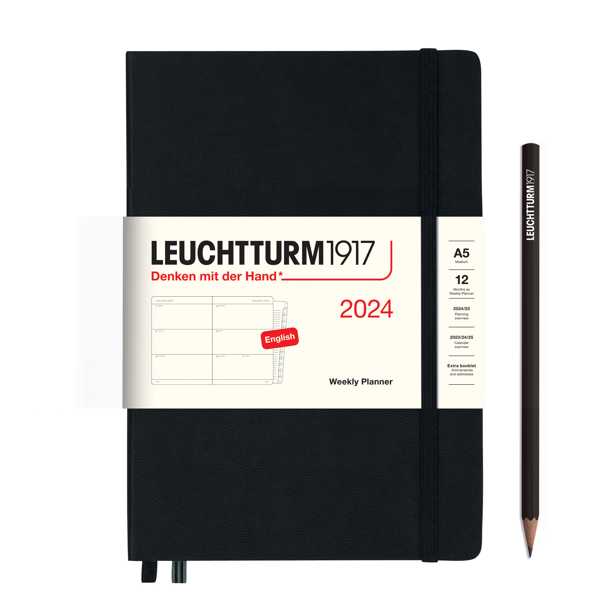 Leuchtturm1917 Weekly Planner Hard Cover Medium A5 2024 - Pencraft the boutique